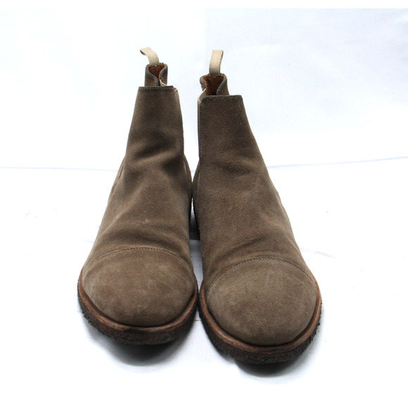 TAFT Chelsea Ankle Boots Mens Size EU 44 US 11 Brown Tan Suede Slip On Cap Toe main image 11